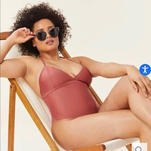BRAND NEW Large Andie swimsuit: The Lagos—Glossy Eco Nylon
